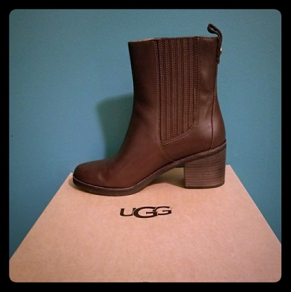 Brand New UGG Leather Ankle Booties